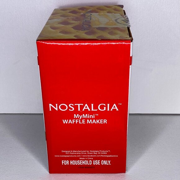 Nostalgia My Mini Personal Electric Waffle Maker 5" - Red - Picture 2 of 5